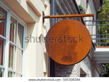 Empty outdoor signage mock up with natural rusty background to add company logo 