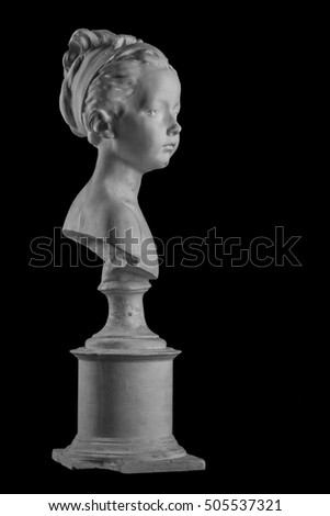 Plaster figure of a bust of the girl portrait of Louise