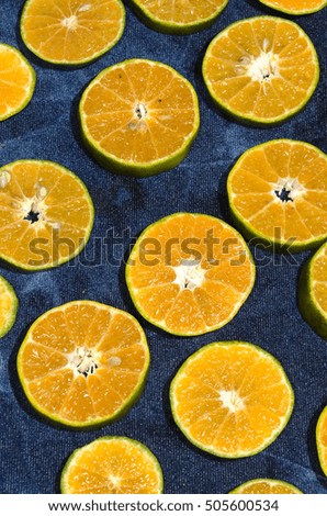 thai orange pattern detail  falt lay 