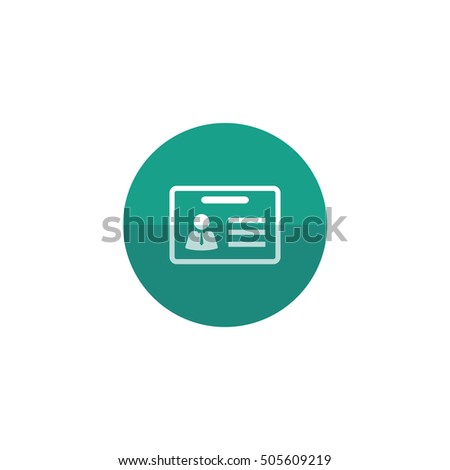ID Card icon in flat color circle style. Identity office worker businessman