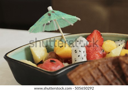 set of different dessert photos arranged together with cakes and fruits.