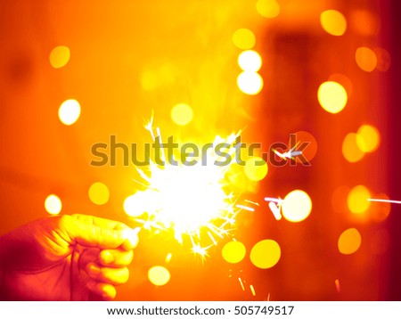 Christmas and new year party sparkler on the festival background