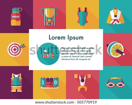 Sport and fitness icons set
