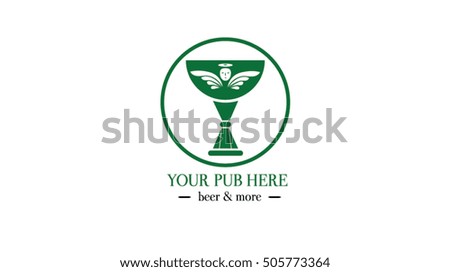Beer vector logo design template. Brewery logo. Beer pub sign (symbol, icon, emblem, label)