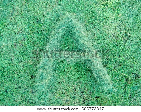 grass letter A isolated on white background