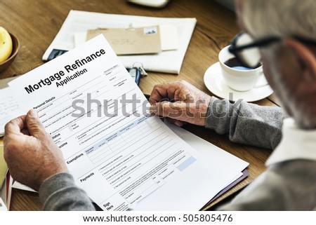 Mortgage Refinance Application Cash Loan Concept Royalty-Free Stock Photo #505805476