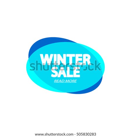 Winter Sale, speech bubble banner, element design template, app icon, vector illustration.
