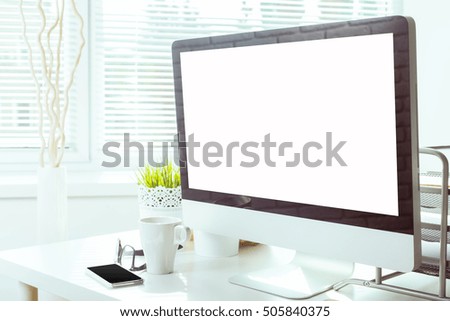 working table with computer