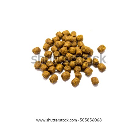 Cat food and dogs. Food Mix. It is isolated on a white background