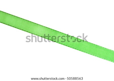  green ribbon  tape  isolated on white background