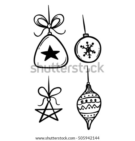 hanging christmas elements using doodle art