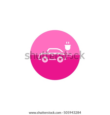 Car icon in flat color circle style. Mini small vehicle