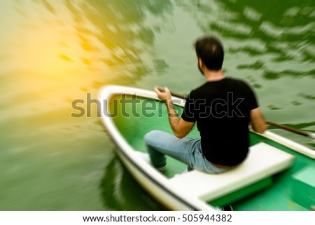 man in a boat