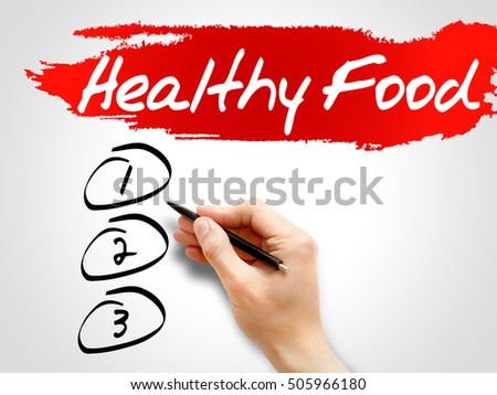 Healthy Food blank list, health concept background