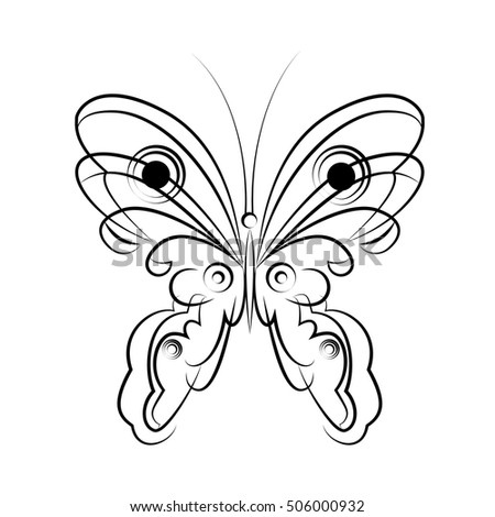 Vector illustration of abstract butterfly on white background.