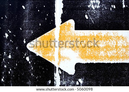 grunge yellow arrow
