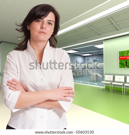 Attractive reassuring young lady at the hospital