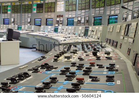 Control room of a russian nuclear power generation plant Royalty-Free Stock Photo #50604124