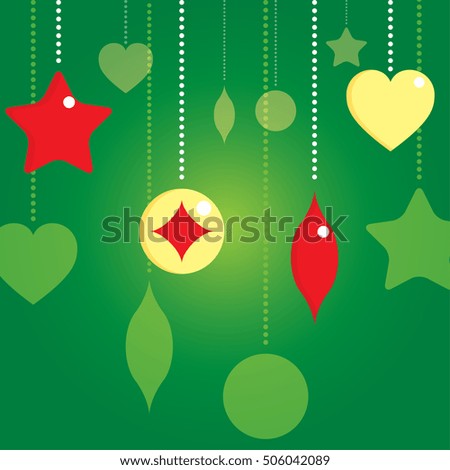 Vector illustration of new year and Christmas decorative toys and balls