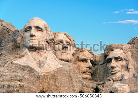 Classic view of Mount Rushmore Royalty-Free Stock Photo #506050345