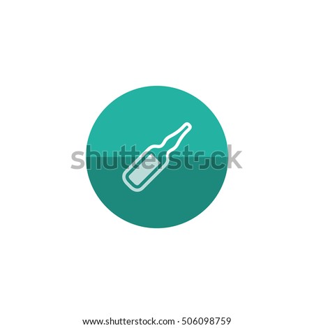 Ampule icon in flat color circle style. vaccine antibody serum