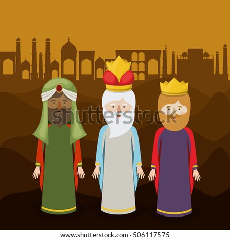 The three wisemen cartoon design