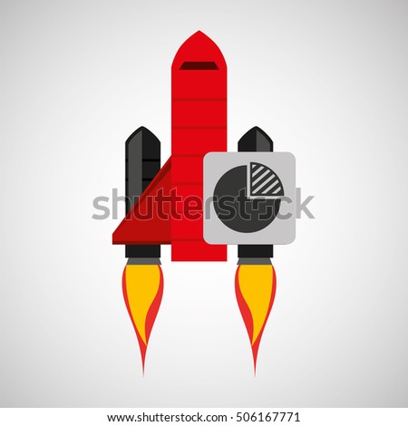 red rocket concept business strategy plan vector illustration
