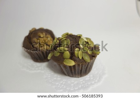 Cupcakes. Walnut and pumpkin seeds