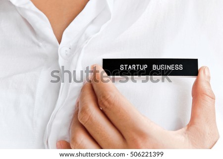  start up business label, business concept