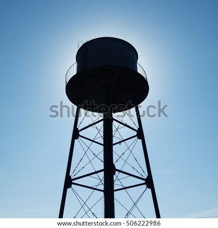 water storage with blue sky background