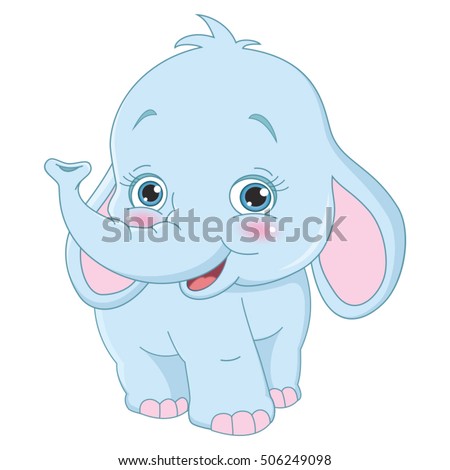 Vector Illustration Of Cartoon Elephant
