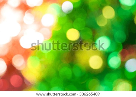 Abstract bokeh background of Christmas tree decoration for merry christmas Xmas and happy new year , process in soft orange sun light style