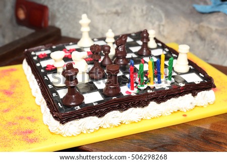 bithday cake in the form of chess board