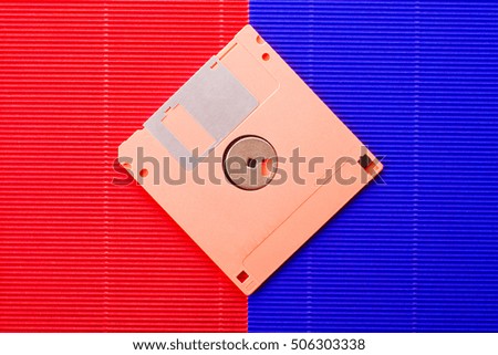 Recording media on abstract colorful background.