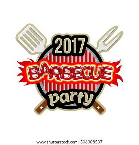 Barbecue party logo emblem