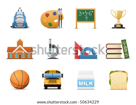  School And Education Icon Set