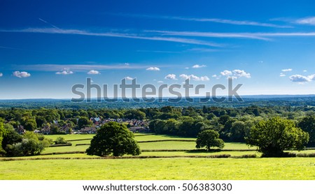 Holmwood common in Surrey at the foot of the north downs and the Surrey hills Royalty-Free Stock Photo #506383030