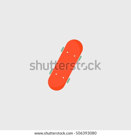skateboard icon, flat design