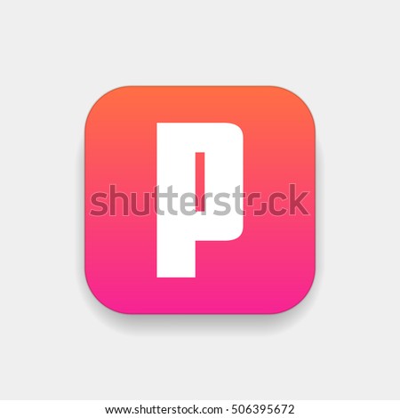 Letter P vector, logo. Useful as branding symbol, identity, alphabet element, square app icon, clip art and illustration.