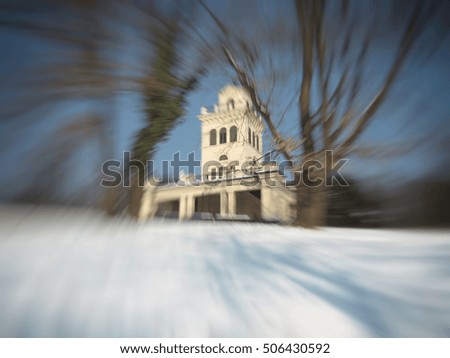 Zagreb, Croatia, Maksimir Park, winter, snow, backgrounds, textures, blurred image