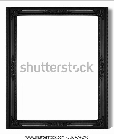 Wooden Photo Frame black  isolated on white background.