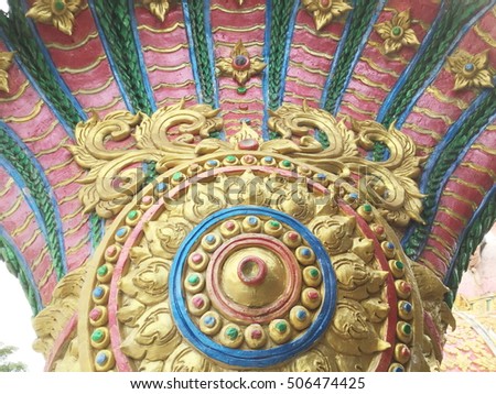Traditional Thai stucco pattern decorative in temple, Thailand