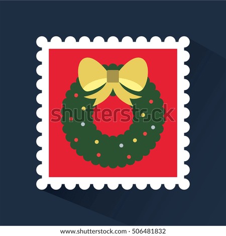 merry christmas card with decorative element vector illustration design