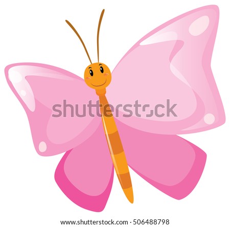 Butterfly with pink wings illustration