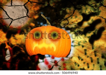 Halloween pumpkin. Concept for a Halloween Theme.