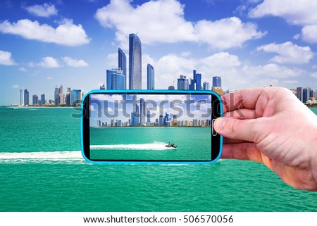Making photos by smartphone in Abu Dhabi, UAE