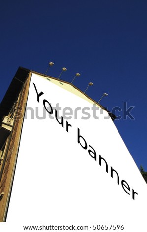 Blank billboard on a house