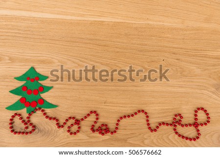 New Year's background on a wooden table