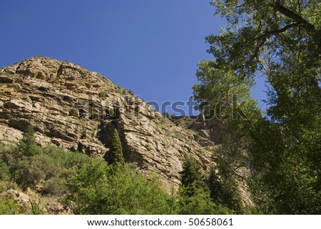 Rock face of a mountain in Big Cottonwood Canyon Salt Lake City Utah