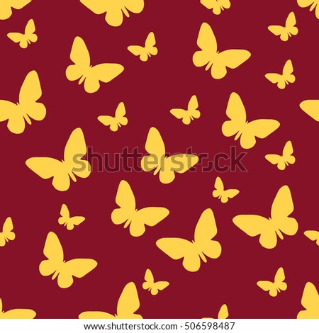 Butterfly pattern. Vector seamless pattern. Repeating background.